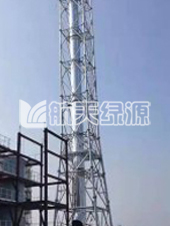 同舟危廢55米圓管塔，內(nèi)1300mm玻璃鋼 耐溫145